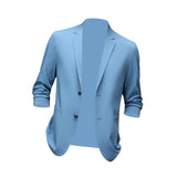 Maxbell Suit Jacket Men Fashion Suit Blazer Men for Holidays Office Gift Blue Color M