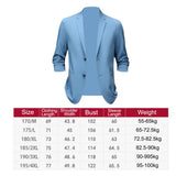Maxbell Suit Jacket Men Fashion Suit Blazer Men for Holidays Office Gift Blue Color L