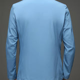 Maxbell Suit Jacket Men Fashion Suit Blazer Men for Holidays Office Gift Blue Color L