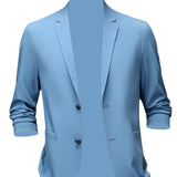 Maxbell Suit Jacket Men Fashion Suit Blazer Men for Holidays Office Gift Blue XL