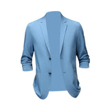 Maxbell Suit Jacket Men Fashion Suit Blazer Men for Holidays Office Gift Blue XL