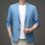 Maxbell Suit Jacket Men Fashion Suit Blazer Men for Holidays Office Gift Blue XL
