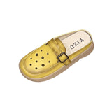 Maxbell Women PU Leather Slippers Comfortable Hollow Women's Slide Sandals for Beach 37