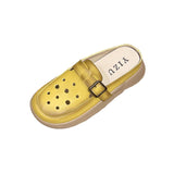 Maxbell Women PU Leather Slippers Comfortable Hollow Women's Slide Sandals for Beach 37