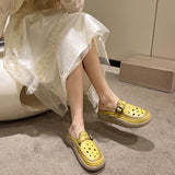 Maxbell Women PU Leather Slippers Comfortable Hollow Women's Slide Sandals for Beach 37