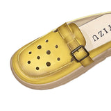 Maxbell Women PU Leather Slippers Comfortable Hollow Women's Slide Sandals for Beach 37