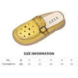 Maxbell Women PU Leather Slippers Comfortable Hollow Women's Slide Sandals for Beach 37