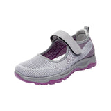 Maxbell Women Elderly Mesh Sneakers Nonslip Everyday Shoes Flats Breathable Sneakers 39 Gray