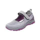 Maxbell Women Elderly Mesh Sneakers Nonslip Everyday Shoes Flats Breathable Sneakers 39 Gray