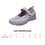 Maxbell Women Elderly Mesh Sneakers Nonslip Everyday Shoes Flats Breathable Sneakers 39 Gray