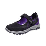 Maxbell Women Elderly Mesh Sneakers Nonslip Everyday Shoes Flats Breathable Sneakers 39 Black