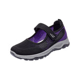 Maxbell Women Elderly Mesh Sneakers Nonslip Everyday Shoes Flats Breathable Sneakers 39 Black
