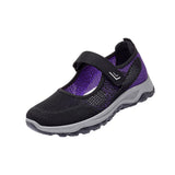Maxbell Women Elderly Mesh Sneakers Nonslip Everyday Shoes Flats Breathable Sneakers 39 Black