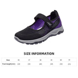 Maxbell Women Elderly Mesh Sneakers Nonslip Everyday Shoes Flats Breathable Sneakers 39 Black