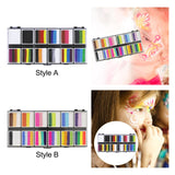 Maxbell Face Body Paint Set 12Colors Theatre Rave Face Paint Painting Makeup Palette Style A