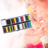 Maxbell Face Body Paint Set 12Colors Theatre Rave Face Paint Painting Makeup Palette Style A