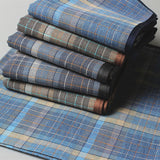 Maxbell 6Pcs Cotton Men's Handkerchiefs Soft Stripe Checkered Pattern Pocket Squares