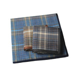 Maxbell 6Pcs Cotton Men's Handkerchiefs Soft Stripe Checkered Pattern Pocket Squares