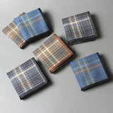 Maxbell 6Pcs Cotton Men's Handkerchiefs Soft Stripe Checkered Pattern Pocket Squares