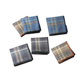 Maxbell 6Pcs Cotton Men's Handkerchiefs Soft Stripe Checkered Pattern Pocket Squares
