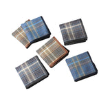 Maxbell 6Pcs Cotton Men's Handkerchiefs Soft Stripe Checkered Pattern Pocket Squares