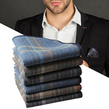 Maxbell 6Pcs Cotton Men's Handkerchiefs Soft Stripe Checkered Pattern Pocket Squares