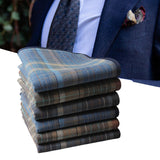 Maxbell 6Pcs Cotton Men's Handkerchiefs Soft Stripe Checkered Pattern Pocket Squares