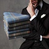 Maxbell 6Pcs Cotton Men's Handkerchiefs Soft Stripe Checkered Pattern Pocket Squares