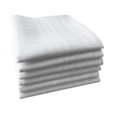 Maxbell 5x Men's White Handkerchiefs Pocket Square Hankies for Father Gentlemen Suit