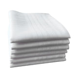 Maxbell 5x Men's White Handkerchiefs Pocket Square Hankies for Father Gentlemen Suit
