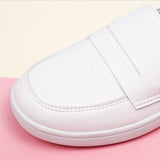 Maxbell Women's Nursing Shoes Nurse Loafers Work Shoes PU Leather Flat Nursing Shoes 37
