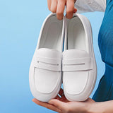 Maxbell Women's Nursing Shoes Nurse Loafers Work Shoes PU Leather Flat Nursing Shoes 37
