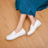 Maxbell Women's Nursing Shoes Nurse Loafers Work Shoes PU Leather Flat Nursing Shoes 40
