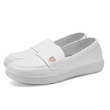 Maxbell Women's Nursing Shoes Nurse Loafers Work Shoes PU Leather Flat Nursing Shoes Heart 40