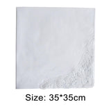 Maxbell 12Pcs Wedding Hankies Bandanas White Handkerchief for Grooms Party Weddings style B