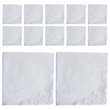 Maxbell 12Pcs Wedding Hankies Bandanas White Handkerchief for Grooms Party Weddings style B