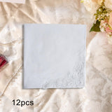 Maxbell 12Pcs Wedding Hankies Bandanas White Handkerchief for Grooms Party Weddings style B