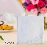 Maxbell 12Pcs Wedding Hankies Bandanas White Handkerchief for Grooms Party Weddings style B