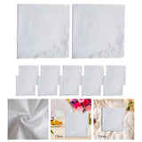 Maxbell 12Pcs Wedding Hankies Bandanas White Handkerchief for Grooms Party Weddings style B