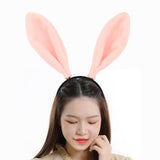 Maxbell Faux Fur Ears Headband Costume Accessories Headpiece Plush Rabbit Hair Bands Pink