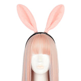 Maxbell Faux Fur Ears Headband Costume Accessories Headpiece Plush Rabbit Hair Bands Pink