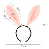 Maxbell Faux Fur Ears Headband Costume Accessories Headpiece Plush Rabbit Hair Bands Pink