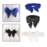 Maxbell Big Bow Knot Waist Belt Skirts Decorative Waistband Women Elastic Waist Belt Blue