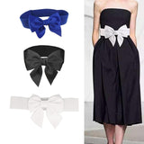 Maxbell Big Bow Knot Waist Belt Skirts Decorative Waistband Women Elastic Waist Belt Blue