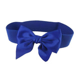 Maxbell Big Bow Knot Waist Belt Skirts Decorative Waistband Women Elastic Waist Belt Blue