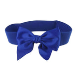 Maxbell Big Bow Knot Waist Belt Skirts Decorative Waistband Women Elastic Waist Belt Blue