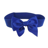 Maxbell Big Bow Knot Waist Belt Skirts Decorative Waistband Women Elastic Waist Belt Blue