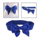 Maxbell Big Bow Knot Waist Belt Skirts Decorative Waistband Women Elastic Waist Belt Blue