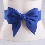Maxbell Big Bow Knot Waist Belt Skirts Decorative Waistband Women Elastic Waist Belt Blue