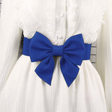 Maxbell Big Bow Knot Waist Belt Skirts Decorative Waistband Women Elastic Waist Belt Blue